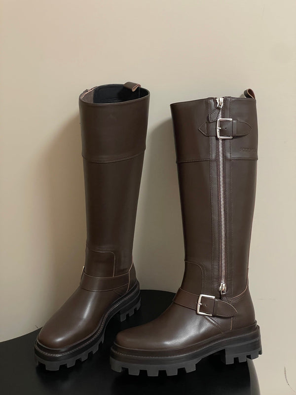 HM Jumping Boots 50mm Dark Brown Edge Lock Calfskin