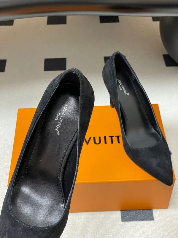 LV GALA High Heels Flats Series 85mm Black Suede 534540