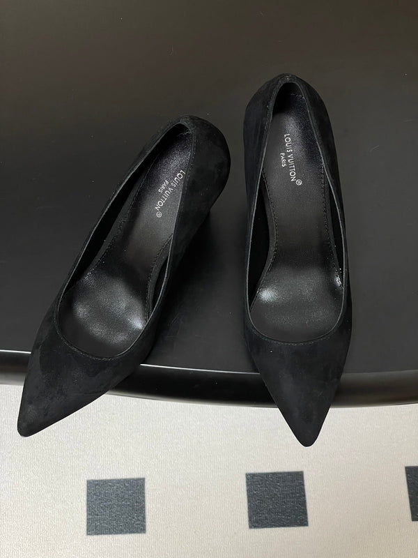 LV GALA High Heels Flats Series 85mm Black Suede 534540