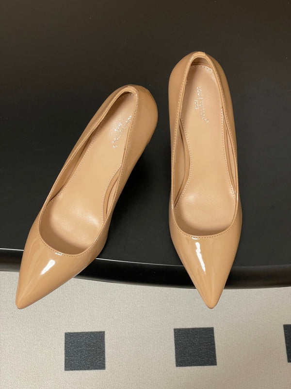 LV GALA High Heels Series Shoes 85mm Patent Leather Beige534541