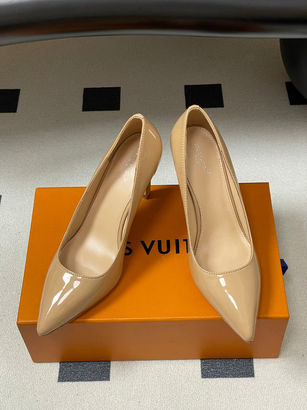 LV GALA High Heels Series Shoes 85mm Patent Leather Beige534541
