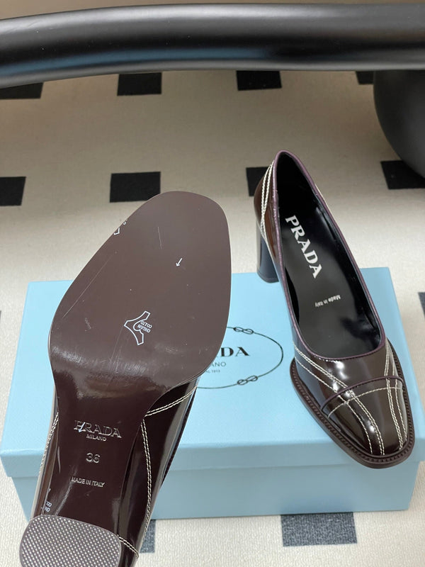 PRA 26SS Pump 70 Chocolate Brown Cowhide 593842