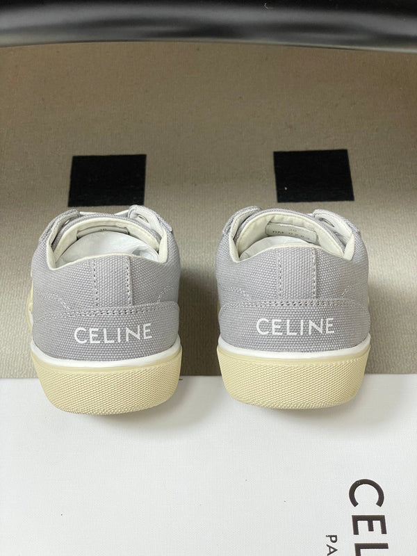 Celine Alan Sneakers Grey Ivory Canvas Rubber 701715