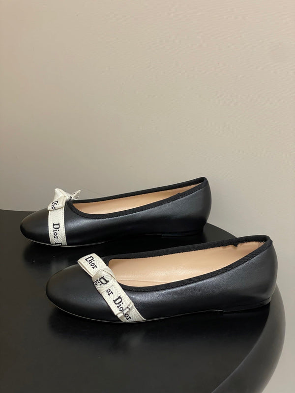 CD J'Adior Ballet Flat Black Lambskin 834930