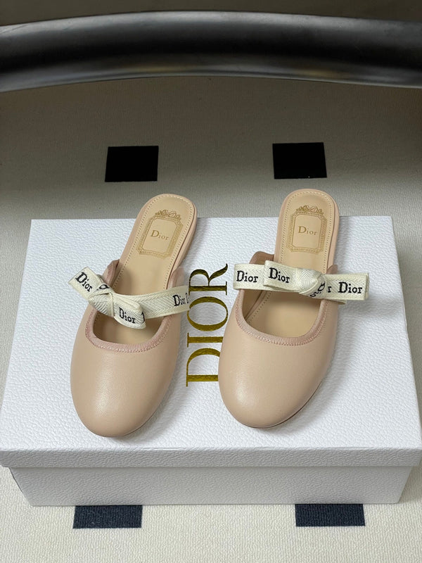 CD J'Adior Mules Pink Beige Leather 834934