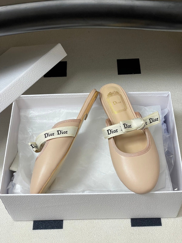 CD J'Adior Mules Pink Beige Leather 834934