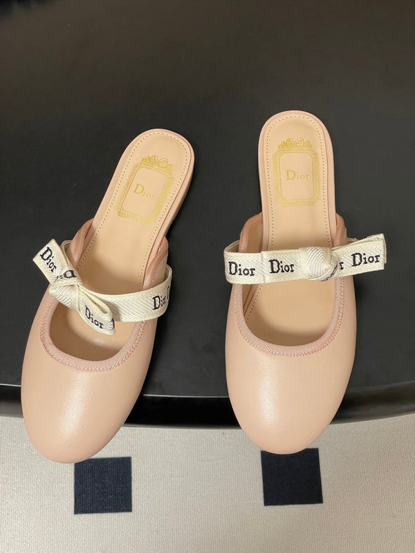 CD J'Adior Mules Pink Beige Leather 834934