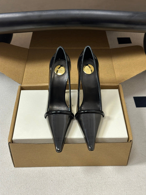 YSL Brigitte Pumps 10.5cm Black TPU Leather 932287