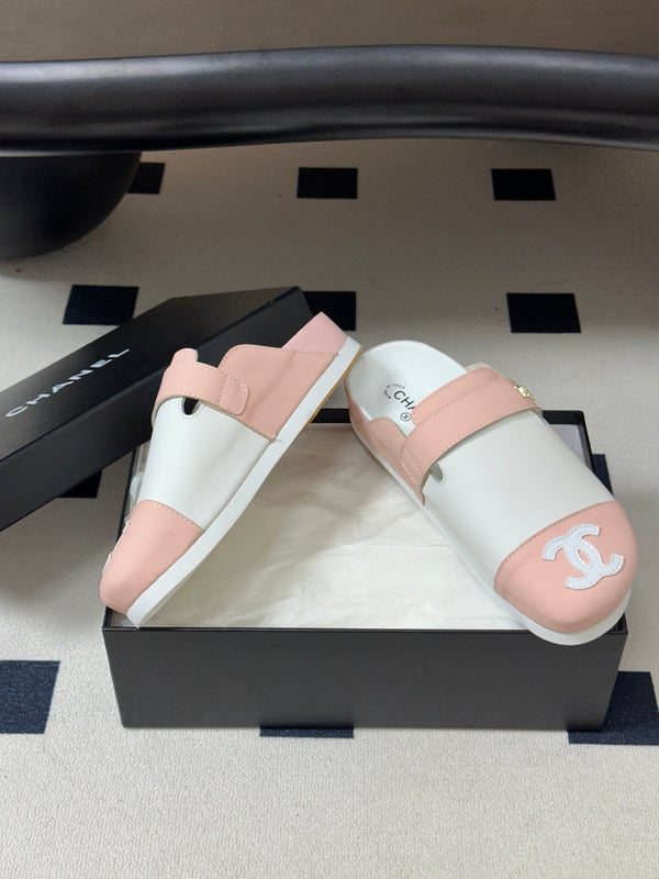 CC 26s Pool Slides Light Pink White Lambskin 952557