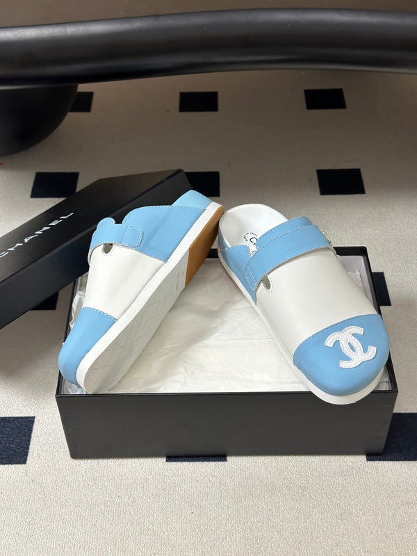 CC 26s Pool Slides Blue White Lambskin 952558