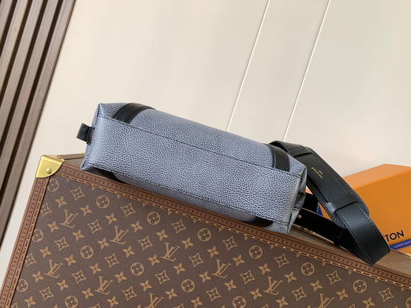 LV Nano LV Biker 30cm Black Light Gray Sheepskin & Cowhide Metal