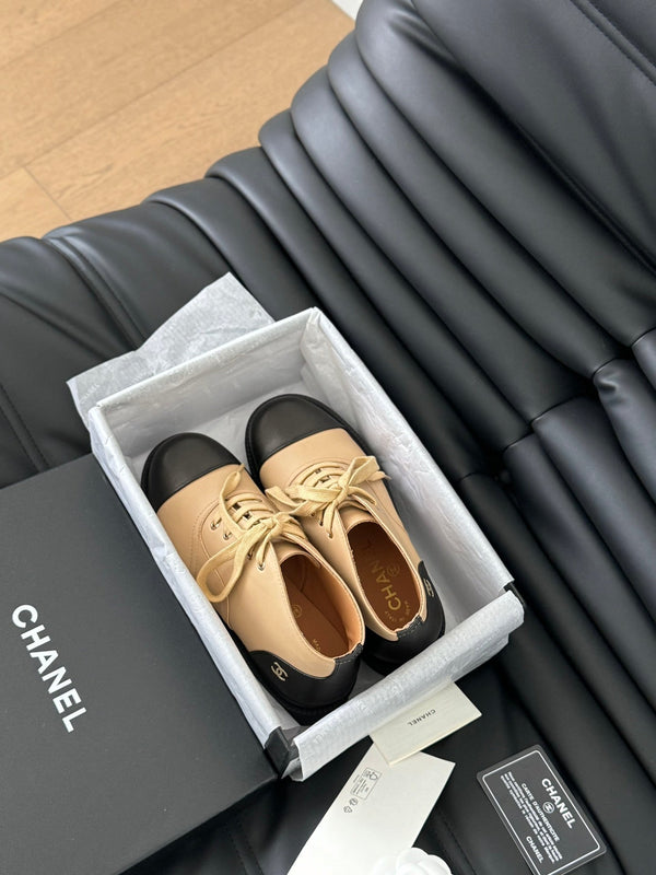 CC Ankle Boots Dark Beige Mix Black Calfskin 937064