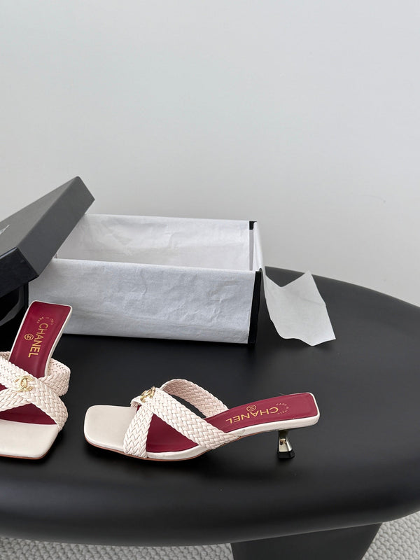 CC 26s Cross Slippers Light Pink Lambskin 914973