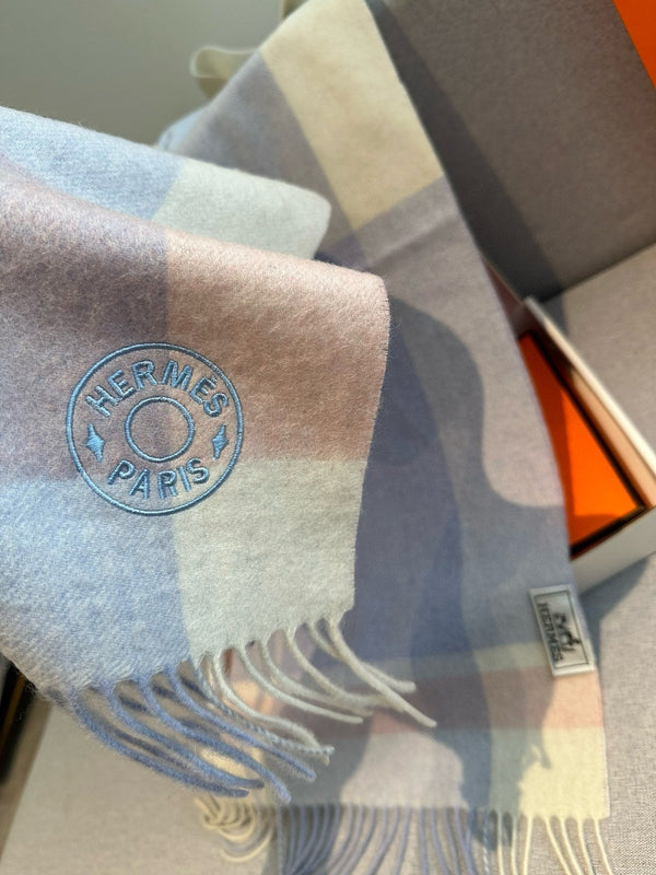 Scarf 180 CM In Light Blue Mix White Light Pink Cashmere 381231
