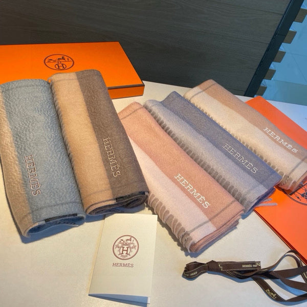 Scarf 180 CM In Grey Blue Mix Beige Cashmere 398204
