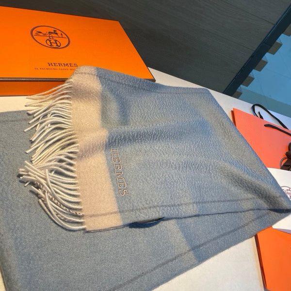 Scarf 180 CM In Grey Blue Mix Beige Cashmere 398204