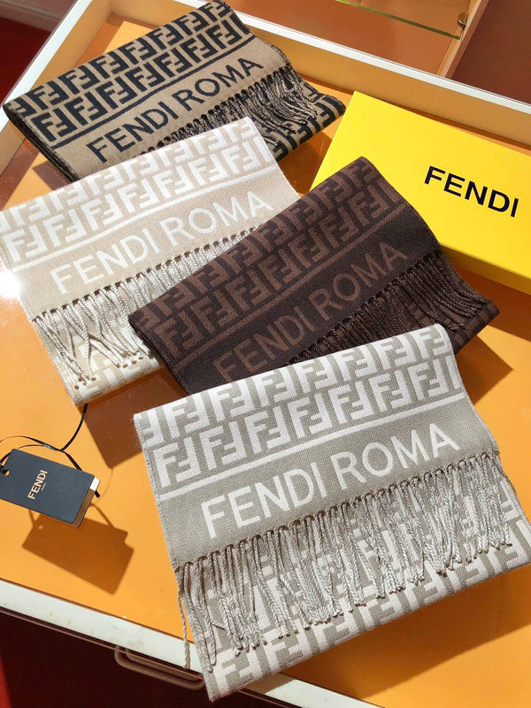 FF 200CM Scarf Brown Wool Cashmere 103254