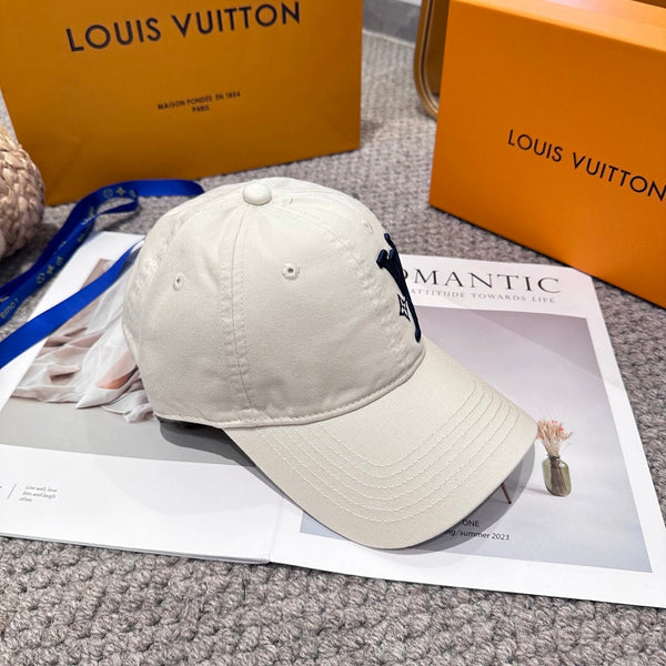 LV 25s Baseball Cap with Logo Embroidery White Cotton 983644