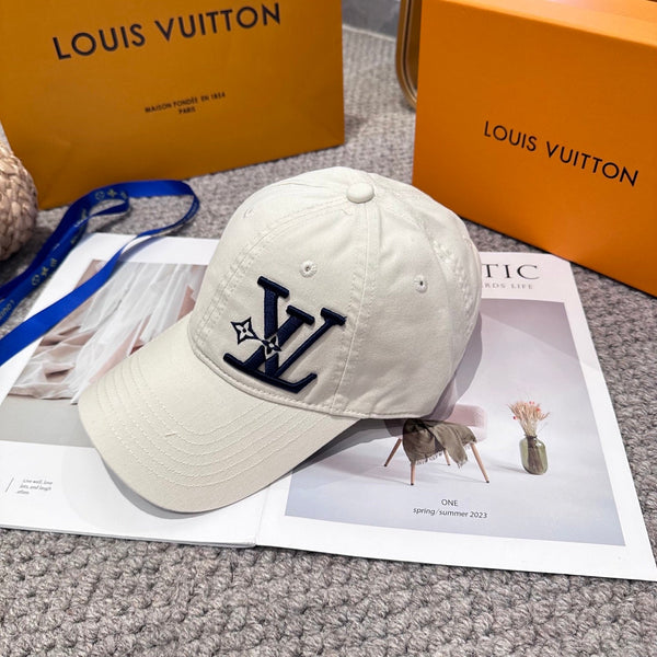 LV 25s Baseball Cap with Logo Embroidery White Cotton 983644