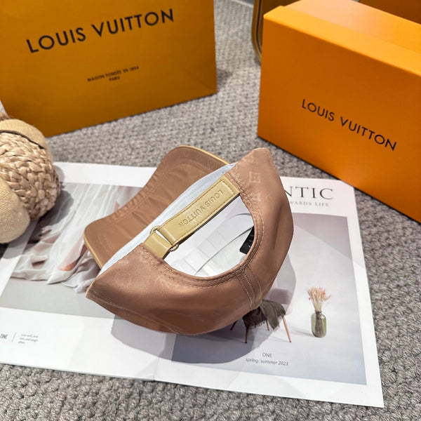 LV Baseball Cap with Logo Embroidery Camel Cotton 983647