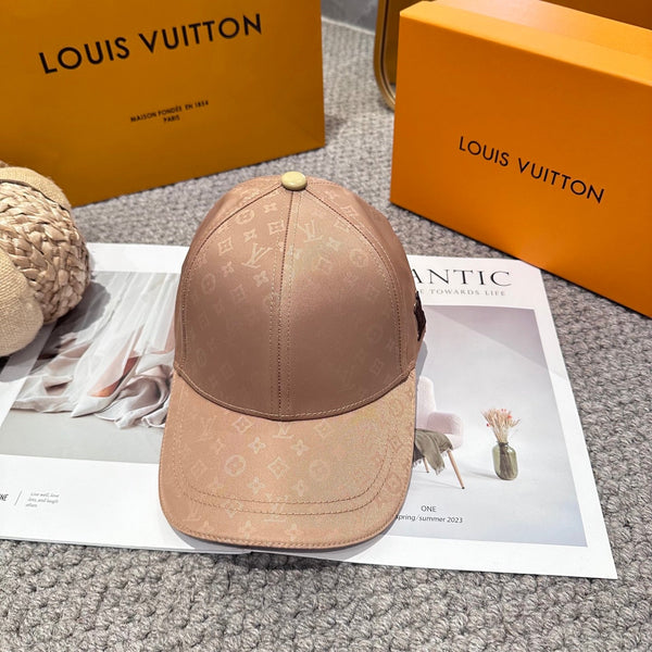LV Baseball Cap with Logo Embroidery Camel Cotton 983647