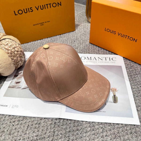 LV Baseball Cap with Logo Embroidery Camel Cotton 983647