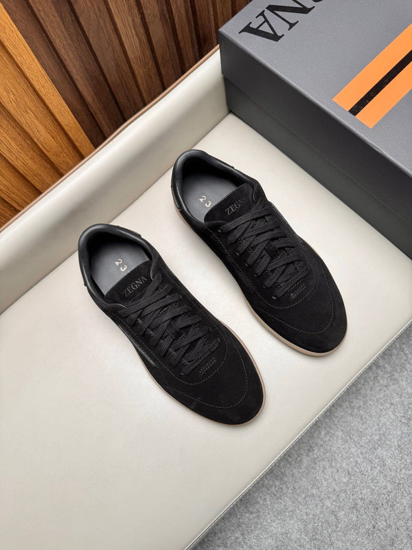Zegna Men's 232 Low-Top Sneakers Black Suede