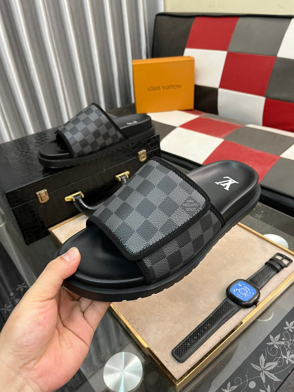 MIAMI MULE IN BLACK DAMIER JACQUARD