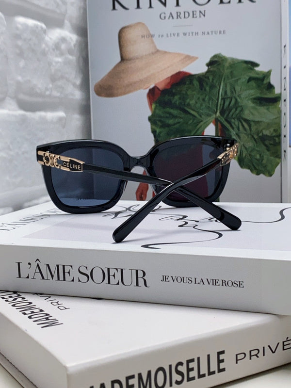 TRIOMPHE SUNGLASSES 573252 IN BLACK ACETATE METAL LOGO