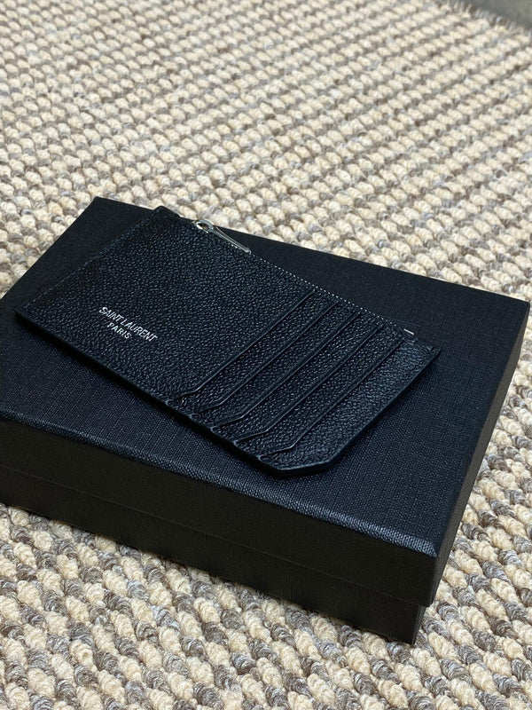 YSL Zip Card Case Cowhide