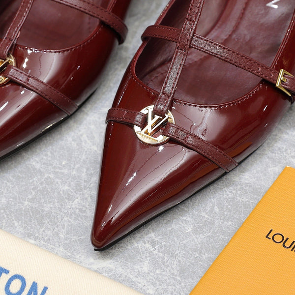 LV 6AM Flat Ballerina Burgundy Patent Leather 601540