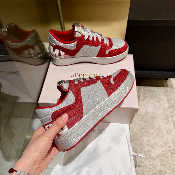 Jimmy Florent Sneaker Red Grey Glitter 715039