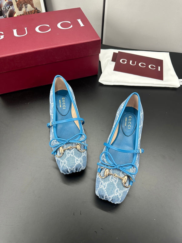 GG 26s Ballet Flats In Blue Denim