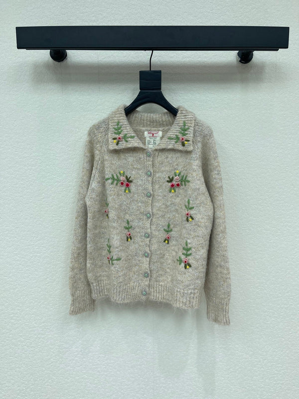 CC Cardigan Knit Floral Embroidery 430450