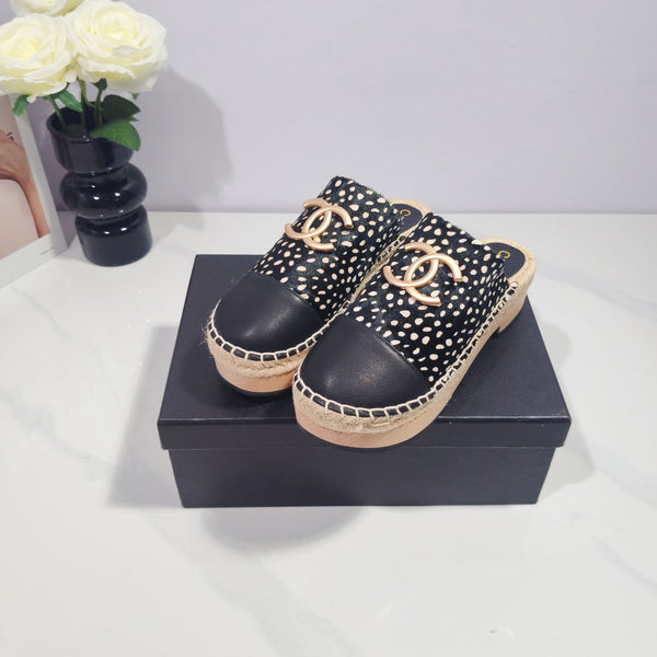 CC 26s Half-Length Slippers Black Horsehair 104253