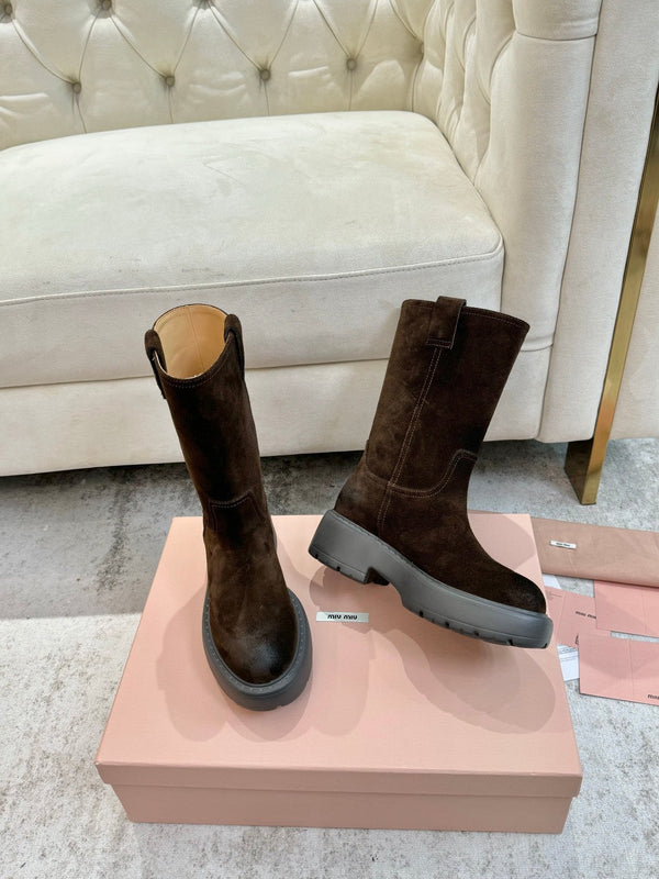 Miu Miu 2026 Mid-Calf Boots Suede 992407