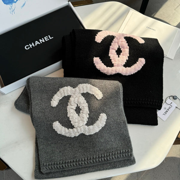CC 25 Scarf 170cm Black Pink Wool 968533