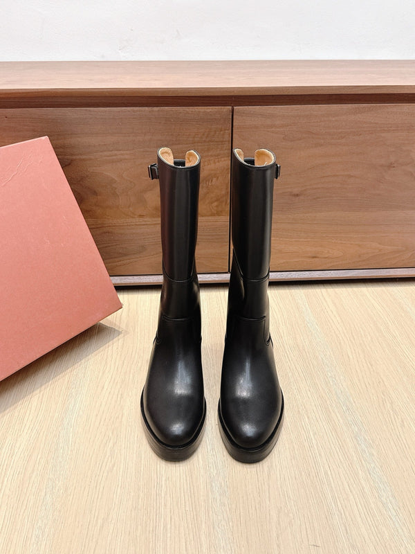 LP Lupo Mid-Calf Boot 20mm Black Cowhide Sheepskin 447741