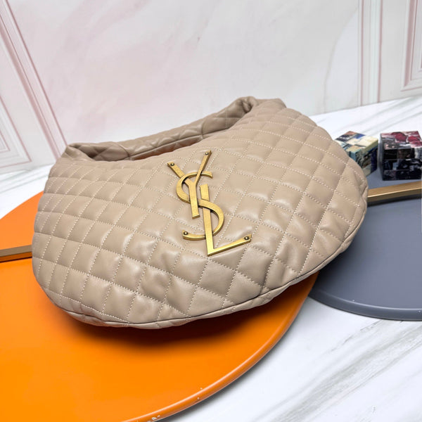 YSL Icarino Large Shoulder Bag Beige Quited Leather 286004