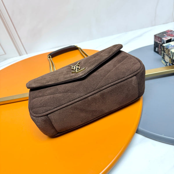 YSL Loulou Small Bag 24cm Coffee Suede 285673