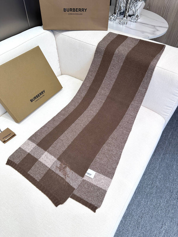 SCARF 190 CM IN MEDIUM BROWN CASHMERE 398395