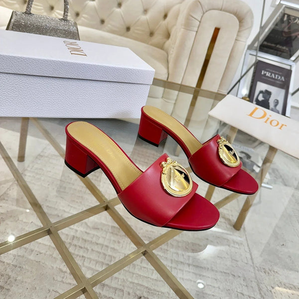 CD 26s Médaillon Buckle Slides 5.5cm Lambskin 927377