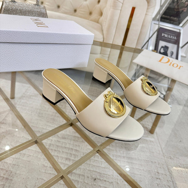 CD 26s Médaillon Buckle Slides 5.5cm Lambskin 927377