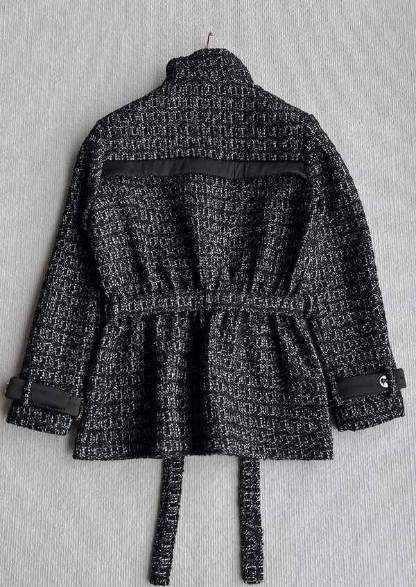 Chanel 2025 Belt Jacket Black Wool Cashmere 318587