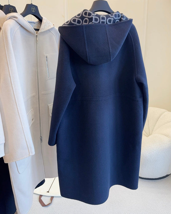 HM 25 Long Coat Cashmere Embroidered Leather 264291