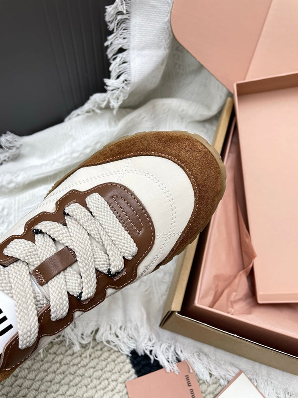 Miu Tyre Sneaker Brown White Suede 611341