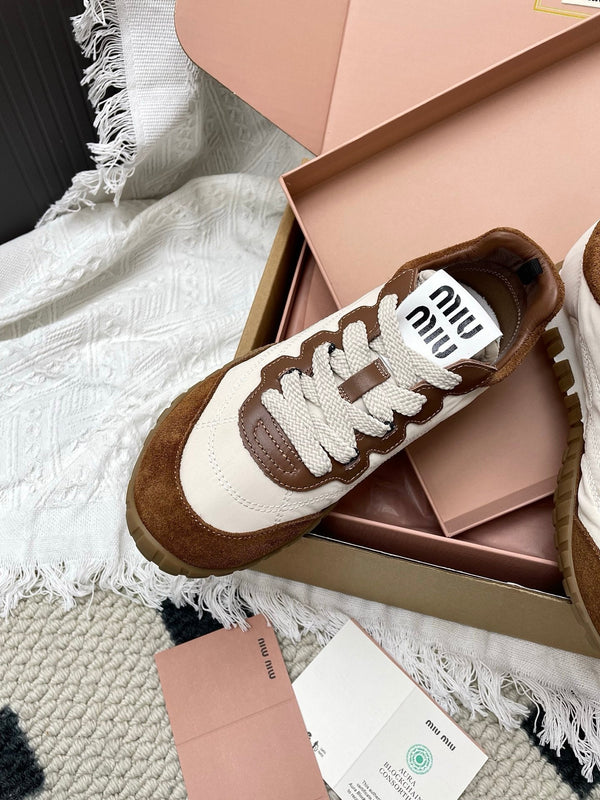 Miu Tyre Sneaker Brown White Suede 611341
