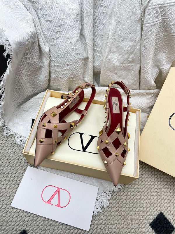 VT Studdy Kidskin Pumps 60mm Light Brown Goatskin 611370