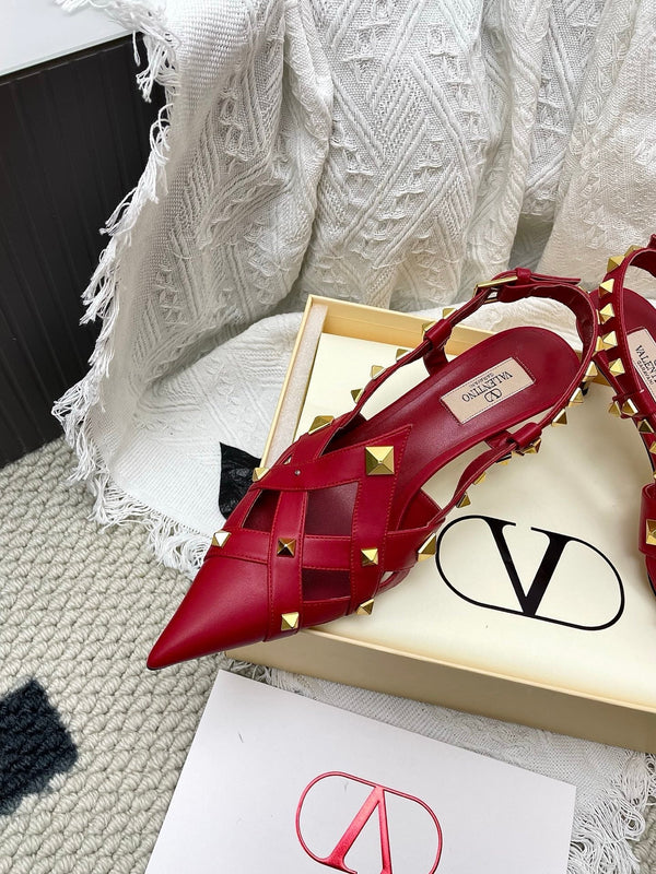 VT Studdy Kidskin Pumps 60mm Red Goatskin 611372