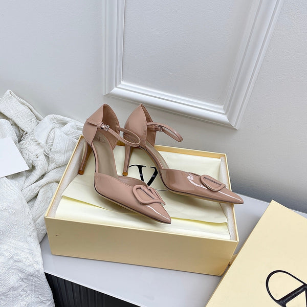 Valentino D'Orsay Slingback 6cm Muted Pink Patent Leather 726953